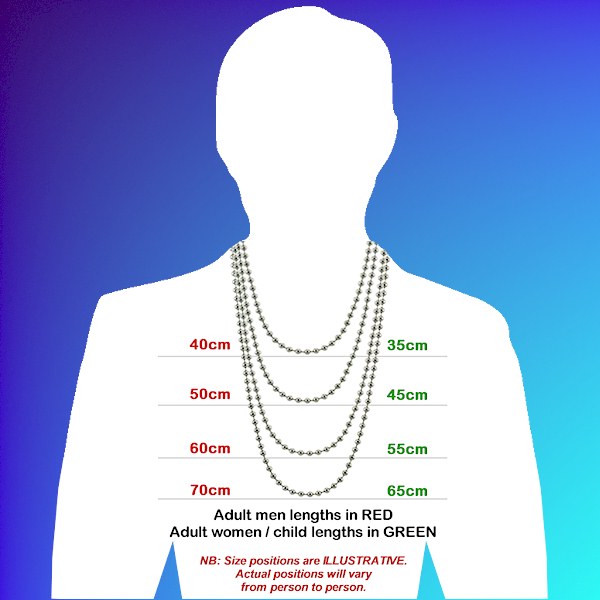 Chrome-plated ball chain 2.4mm ball diameter