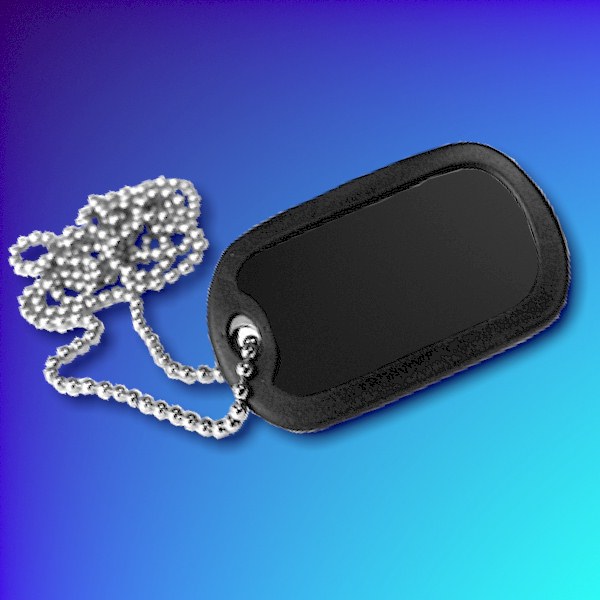Aluminium Dog Tag With Chain And Silencer - Black