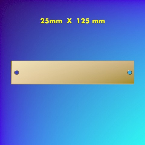 Brass Name Plate Square Ends 25x125 mm