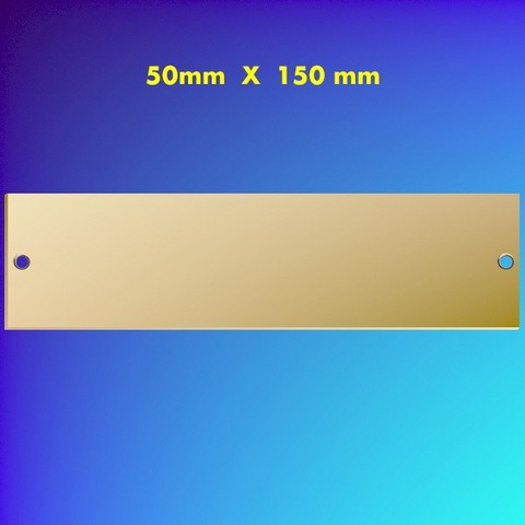 Brass Name Plate Square Ends 50x150 mm