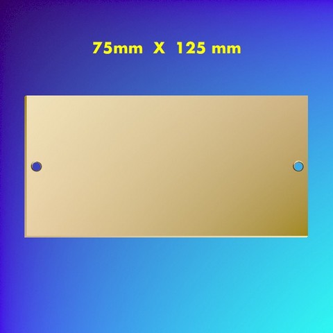 Brass Name Plate Square Ends 75x125 mm