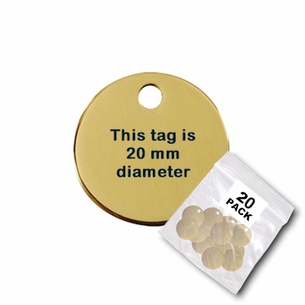 Blank Brass Tags (20-pack) 20mm