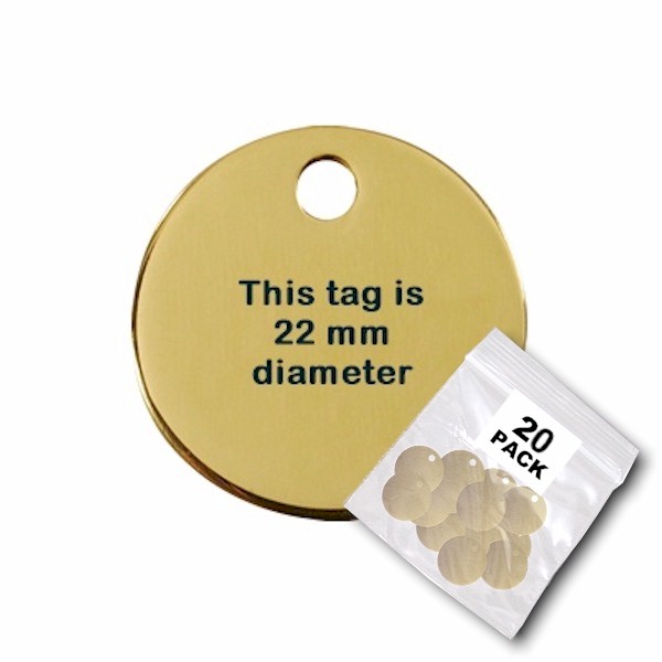 Blank Brass Tags (20-pack) 22mm