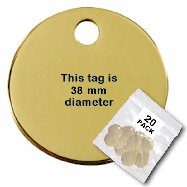 Blank Brass Tags (20-pack) 38mm