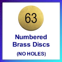 Numbered Brass Discs - No Holes