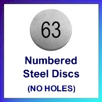 Numbered Steel Discs - No Holes