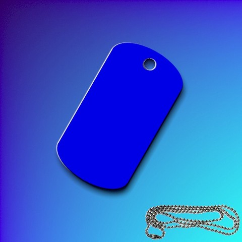 Aluminium Rectangular Dog Tag - Dark Blue
