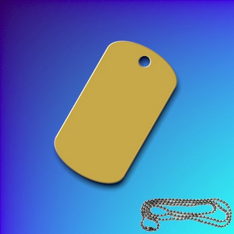 Aluminium Rectangular Dog Tag - Gold