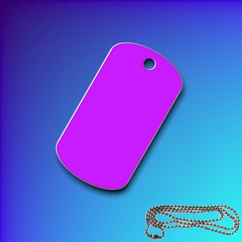 Aluminium Rectangular Dog Tag - Purple