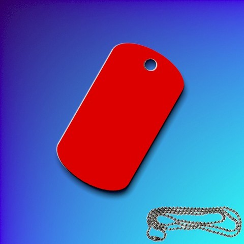 Aluminium Rectangular Dog Tag - Red