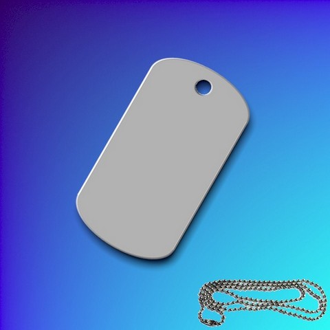 Aluminium Rectangular Dog Tag - Silver