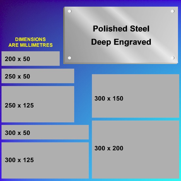 Polished (mirror) Steel Signs and Name Plates