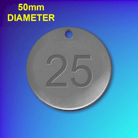 Numbered Stainless Steel Tags - 50mm