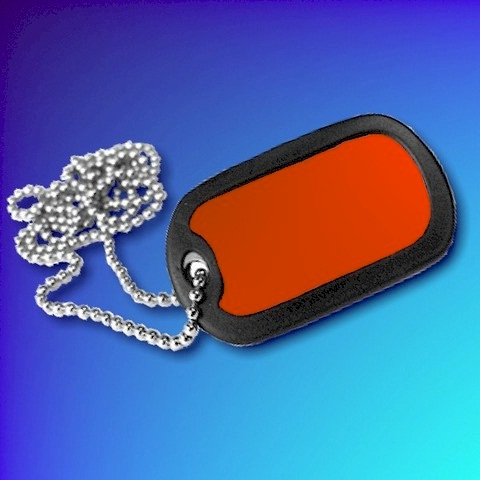 Aluminium Dog Tag With Chain And Silencer - Orange