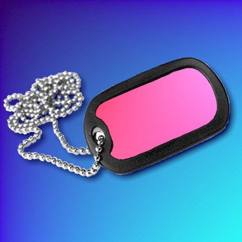 Aluminium Dog Tag With Chain And Silencer - Pink