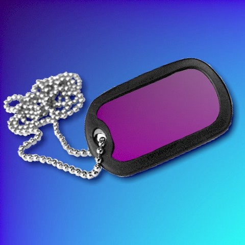 Aluminium Dog Tag With Chain And Silencer - Purple