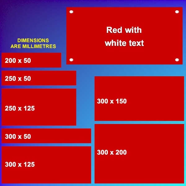 Red Plastic Signs and Name Plates