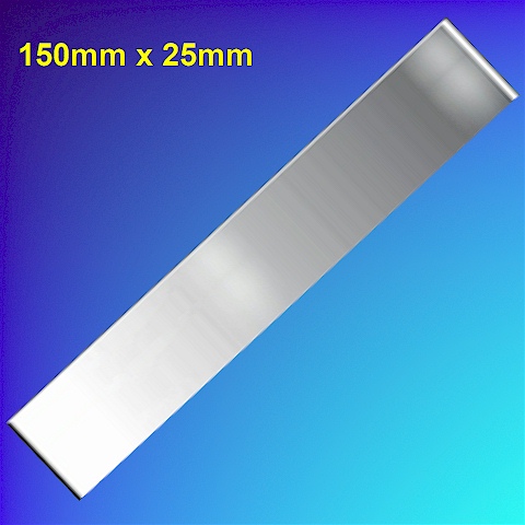 Mirror-Polished Steel Nameplate - 150mm x 25mm