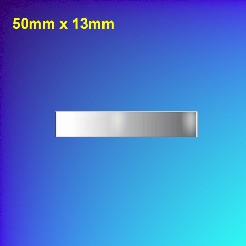 Mirror-Polished Steel Nameplate - 50mm x 13mm
