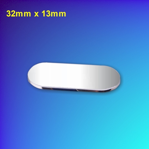 Mirror-Polished Steel Nameplate - 32mm x 13mm