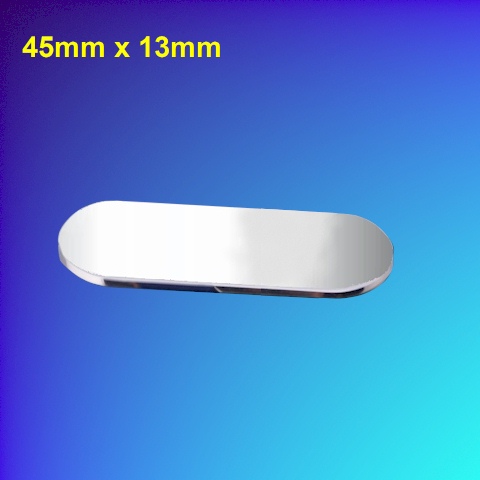 Mirror-Polished Steel Nameplate - 45mm x 13mm