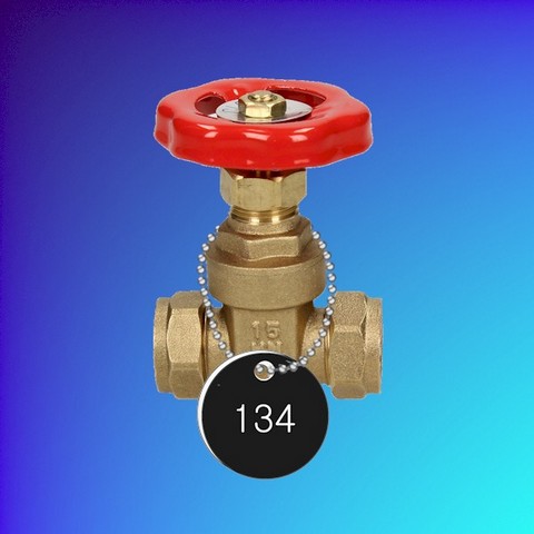 Plastic Valve Tag - Black - White Numbers