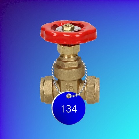 Plastic Valve Tag - Blue - White Numbers