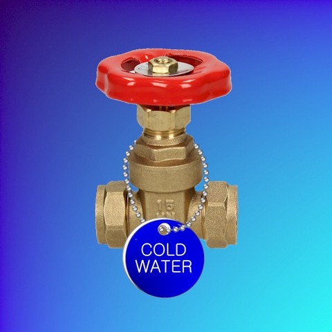 Plastic Valve Tag - Blue - Cold Water