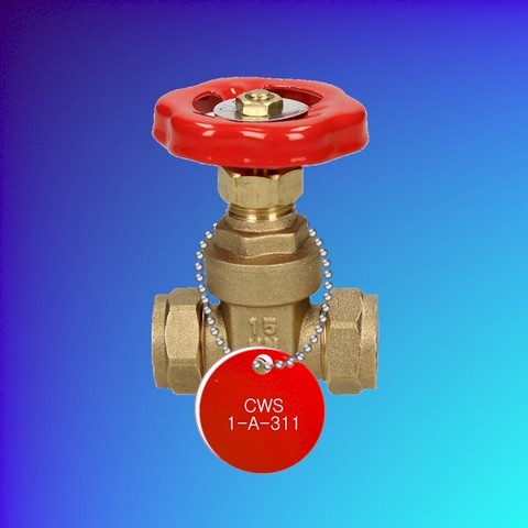Plastic Valve Tag - Red - White Letters - Custom