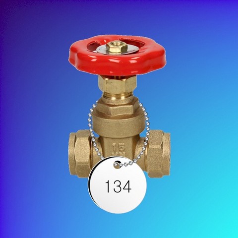 Plastic Valve Tag - White - Black Numbers