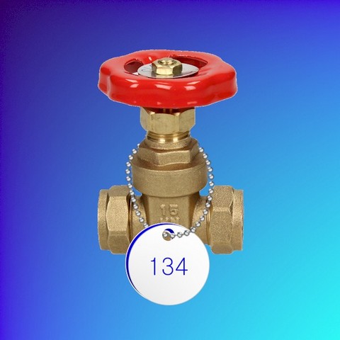 Plastic Valve Tag - White - Blue Numbers