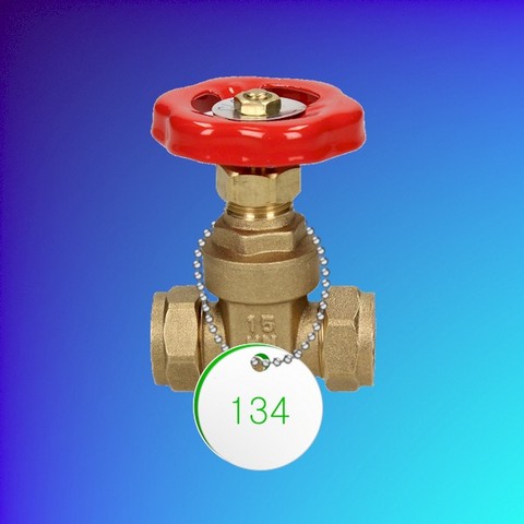 Plastic Valve Tag - White - Green Numbers