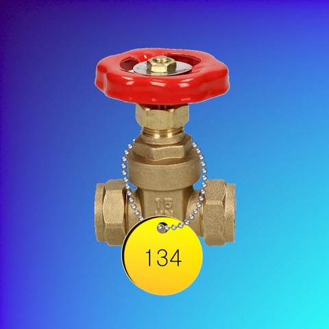 Plastic Valve Tag - Yellow - Black Numbers